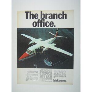 Turbo II Commander Branch Office Vintage Aviation Advertisement Print 1967